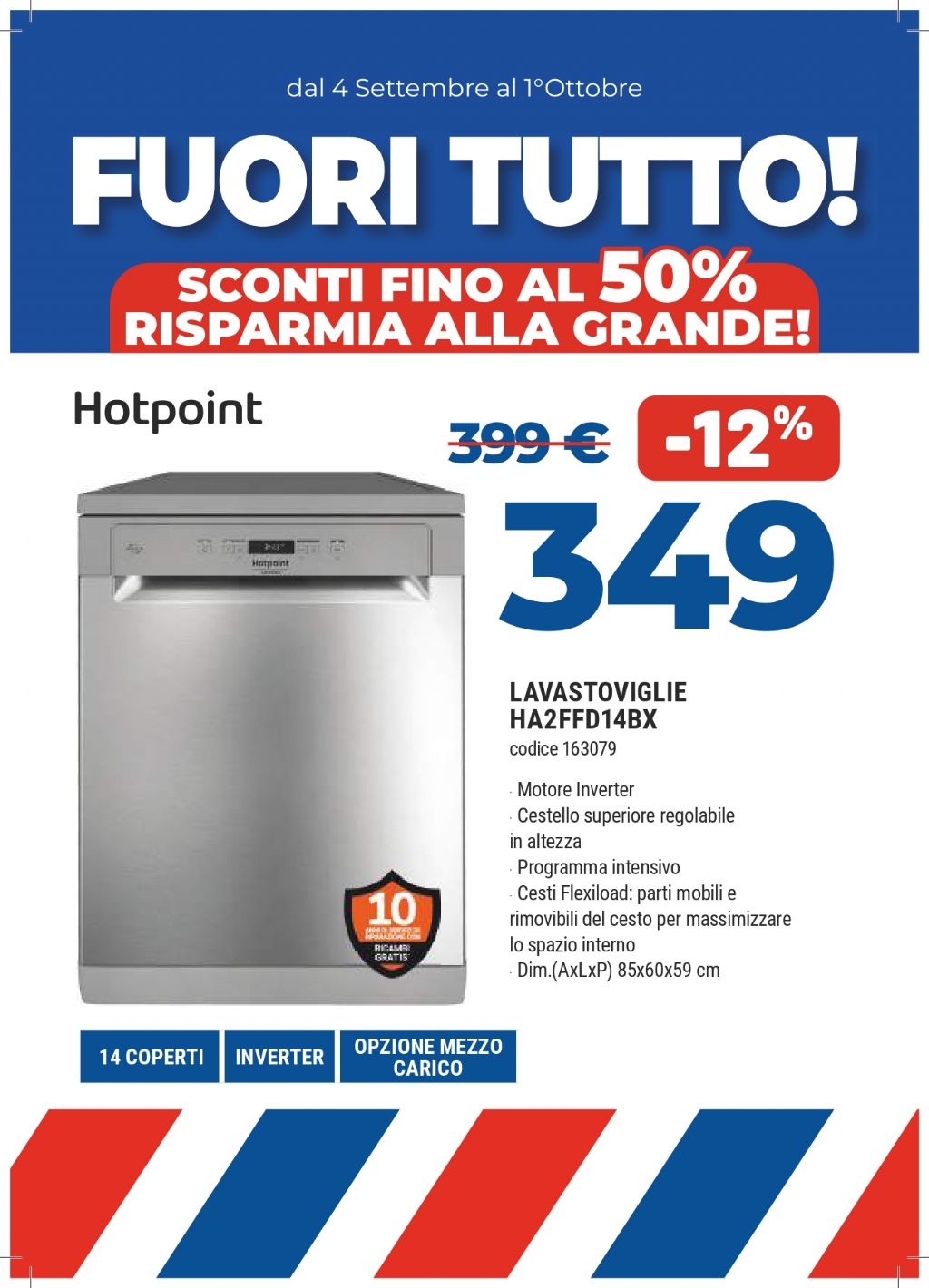 LAVASTOVIGLIE HOTPOINT ARISTON HA2FFD14BX